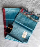 Tissue Cotton Saree Blue
