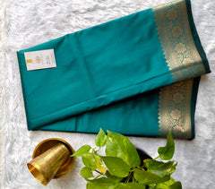 Green Banarasi katan silk saree