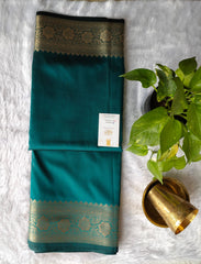 Green Banarasi katan silk saree