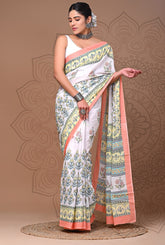 White print Mul mul cotton