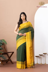 Handloom Pure Cotton Green