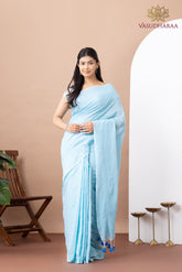 Handloom Pure Cotton Sky Blue