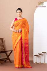 Handloom Pure Cotton Orange