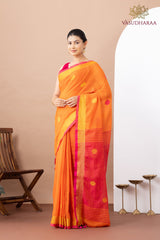 Handloom Pure Cotton Orange