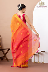 Handloom Pure Cotton Orange