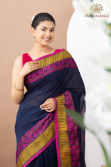 Handloom Pure Cotton Nevy Blue