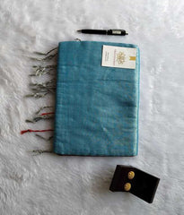 Tissue Cotton Saree Blue
