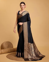 Black Banarasi Warm Silk saree
