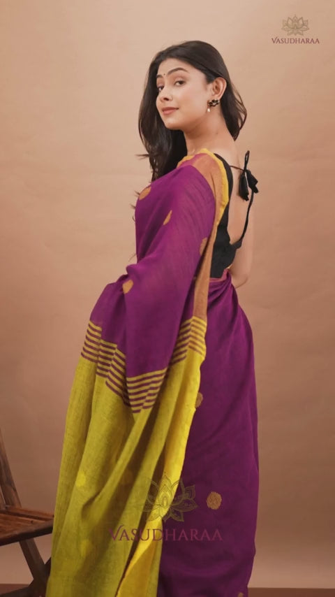 Handloom Pure Cotton Purple