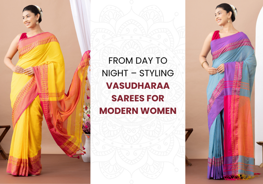 From Day to Night – Styling Vasudharaa Sarees for Modern Women