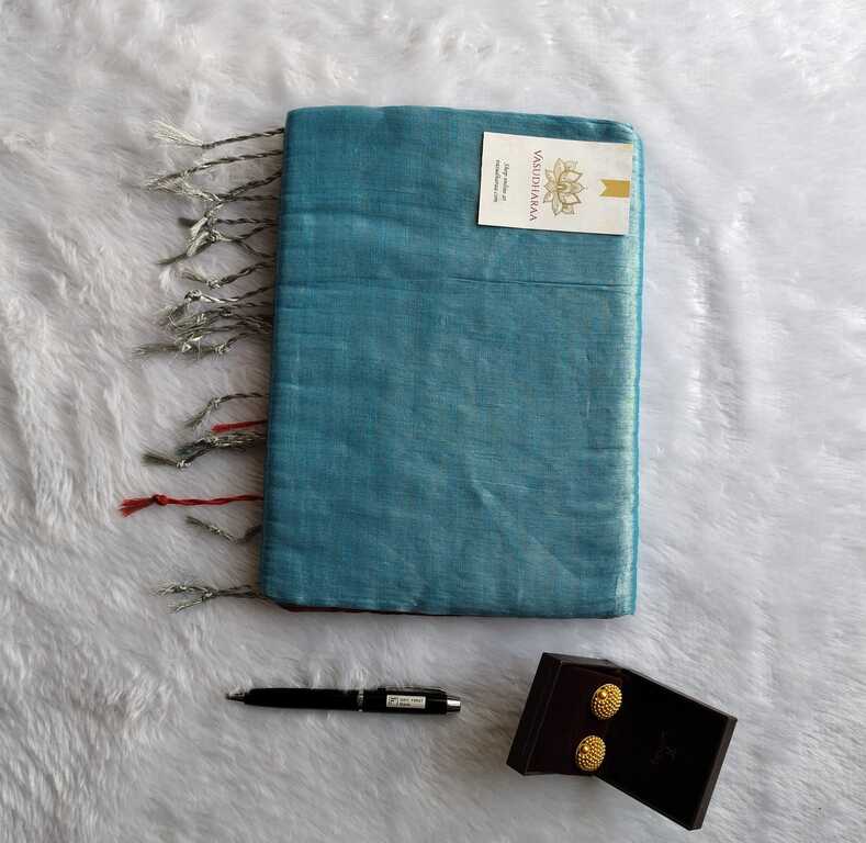 Tissue Cotton Saree Blue