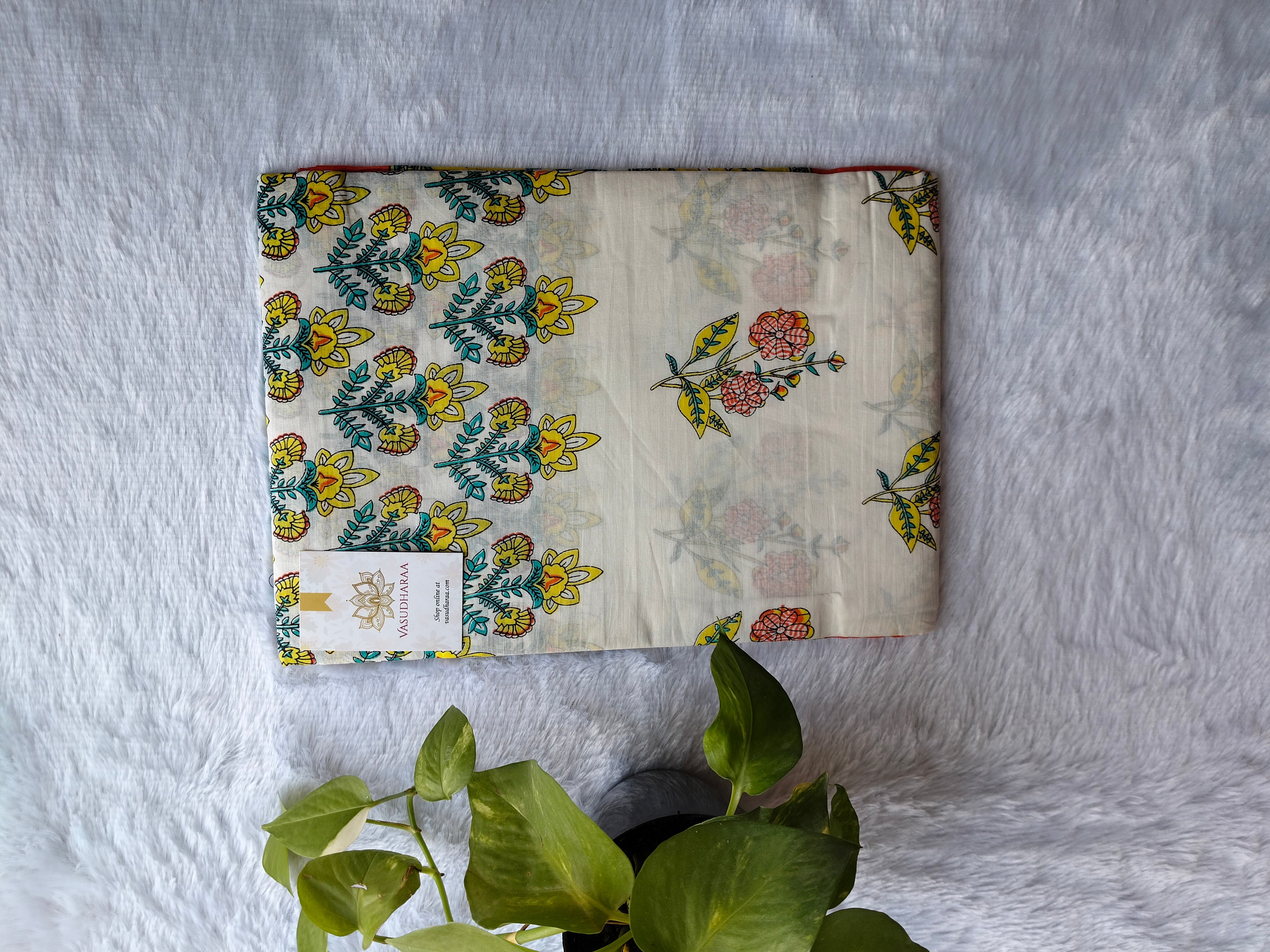 White print Mul mul cotton