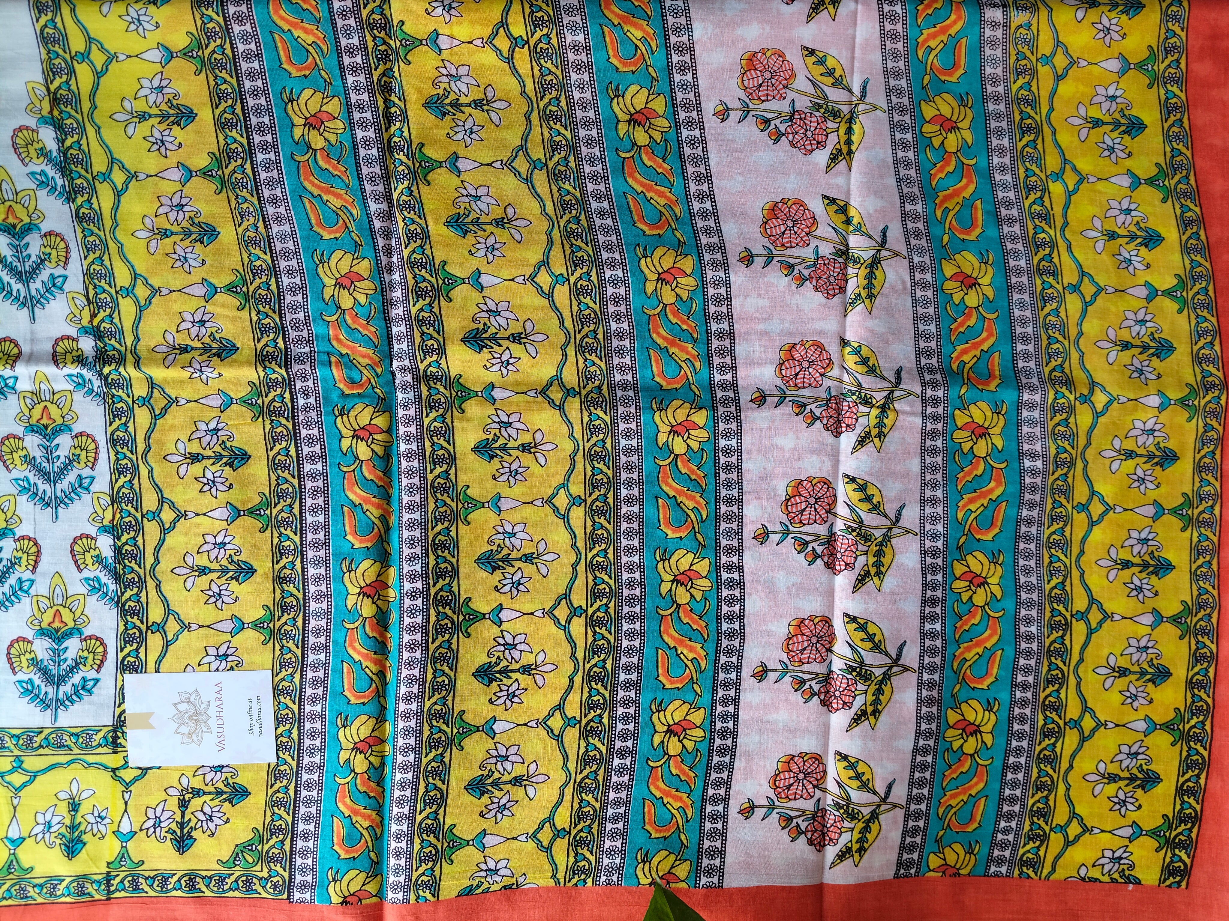 White print Mul mul cotton