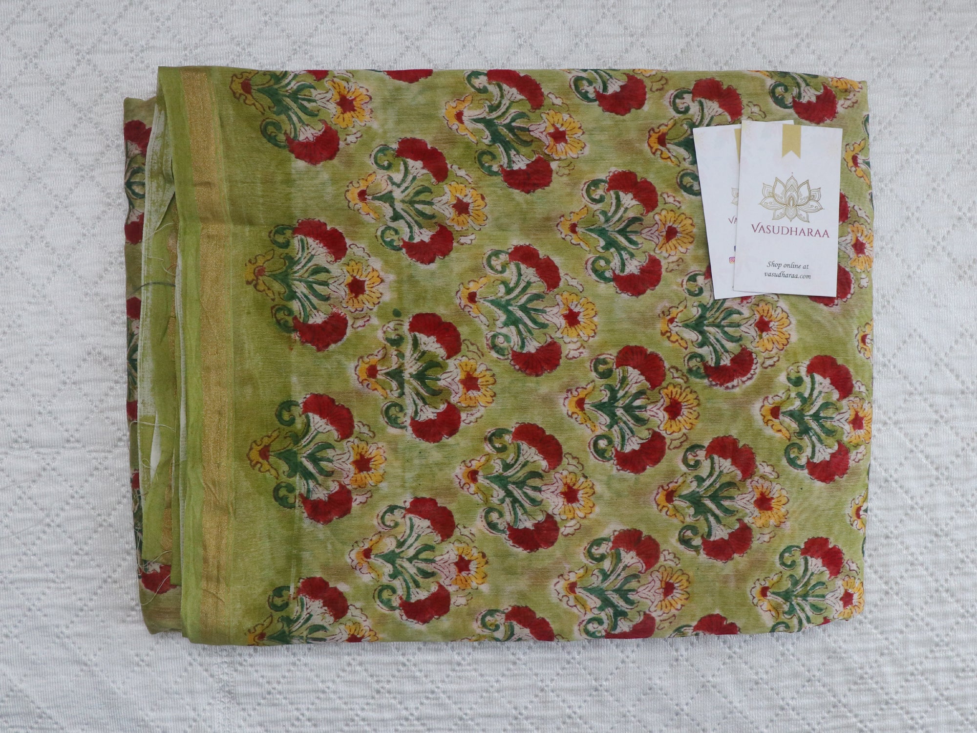 Hand block printed chanderi silk Rapid print saree