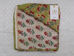 Hand block printed chanderi silk Rapid print saree
