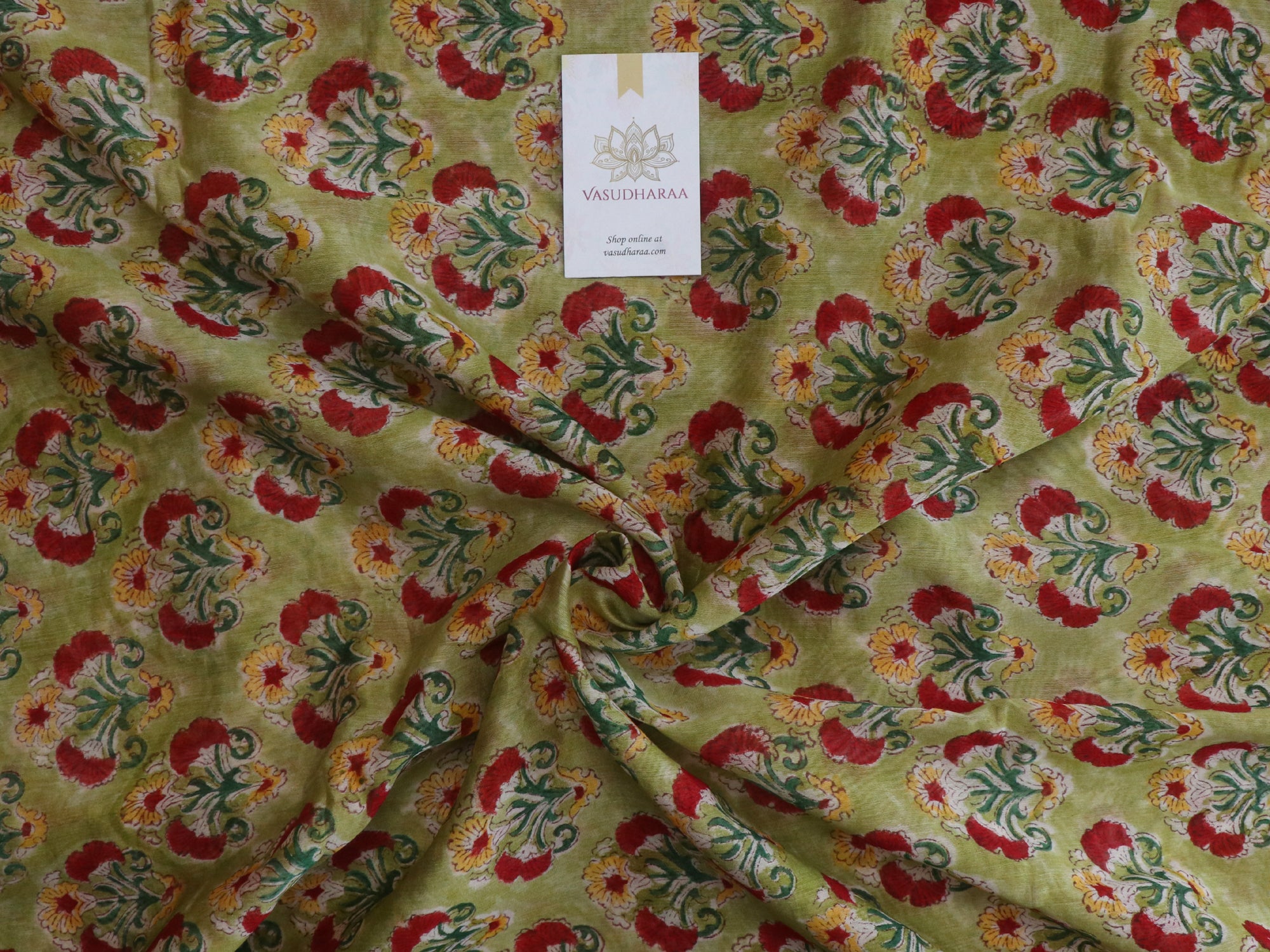 Hand block printed chanderi silk Rapid print saree