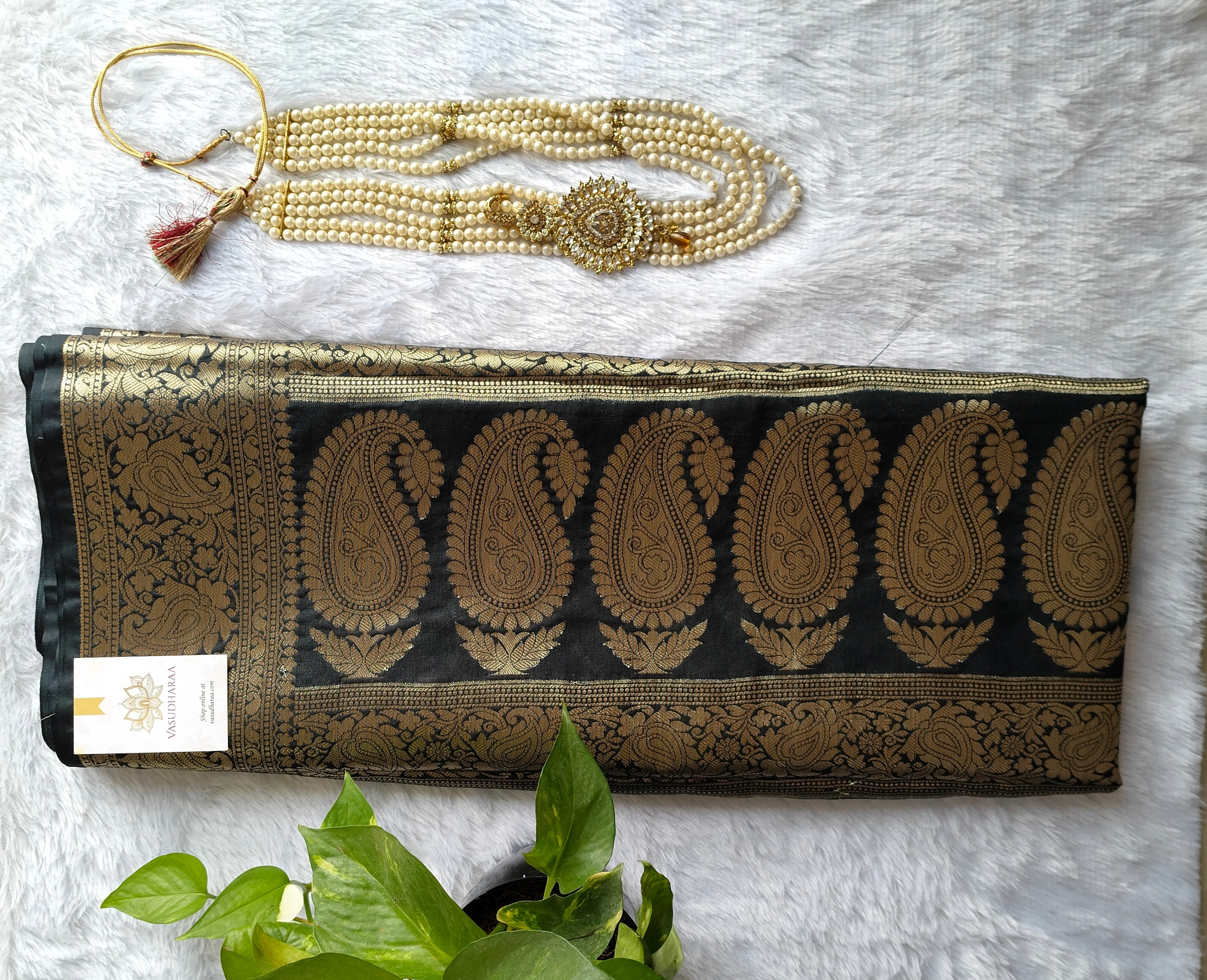 Black Banarasi Warm Silk saree