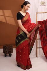 Maheshwari Cotton Silk, Red