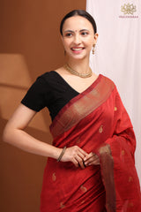 Maheshwari Cotton Silk, Red