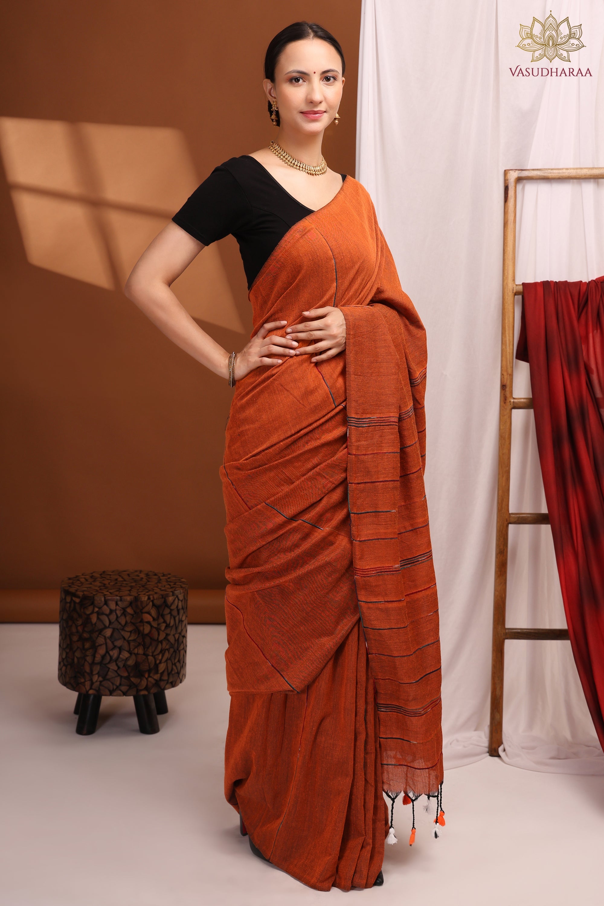 Khadi Cotton Dark Orange