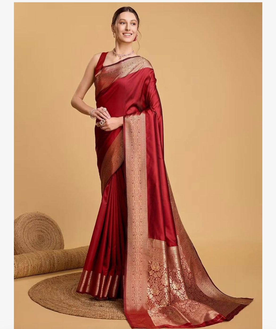 Red Banarsi kattan