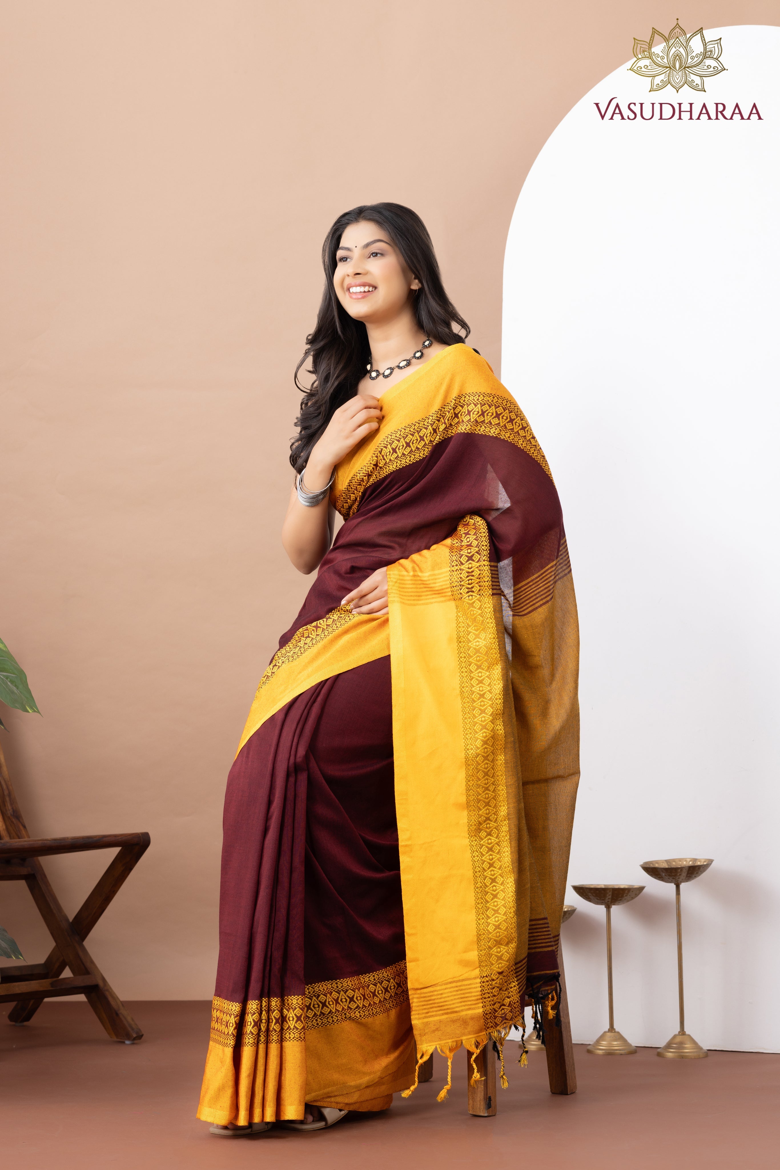 Handloom Pure Cotton Maroom