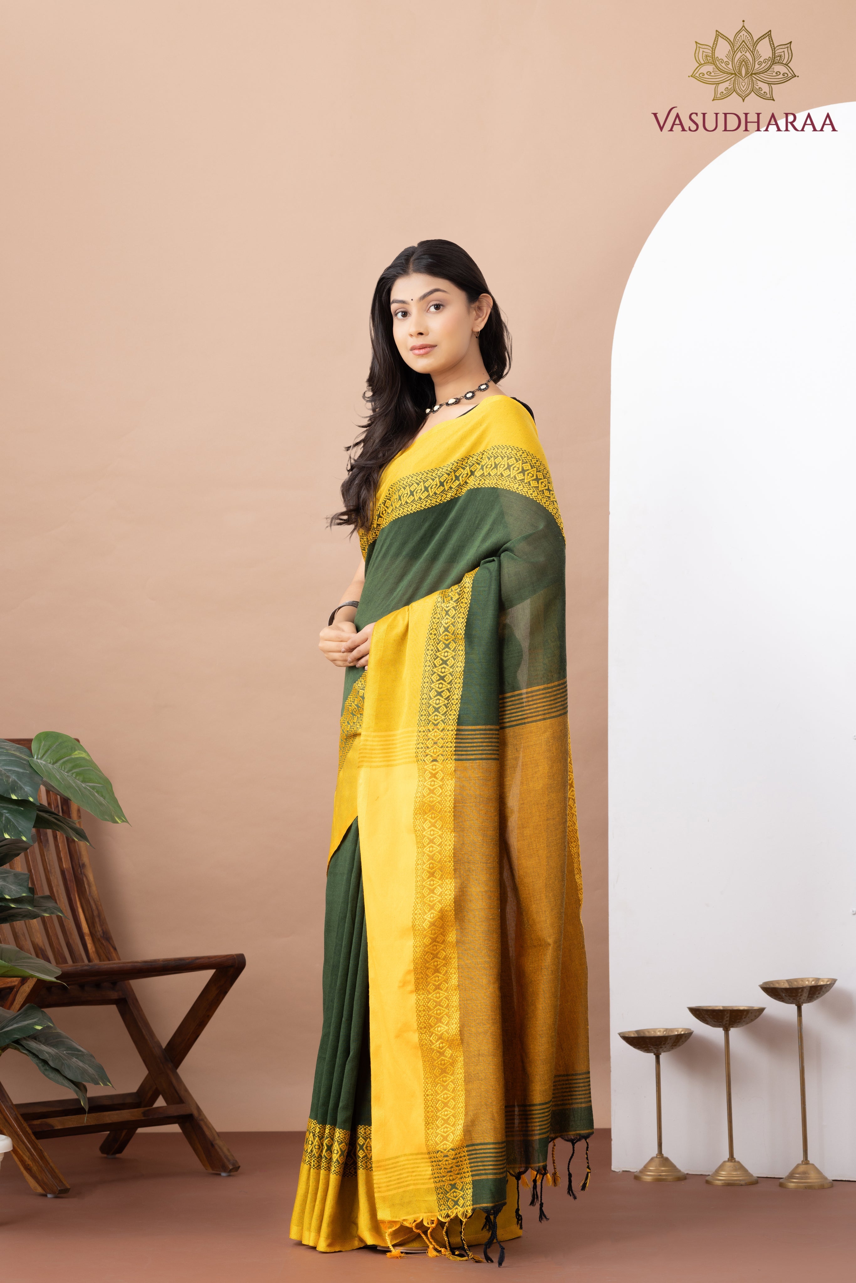 Handloom Pure Cotton Green