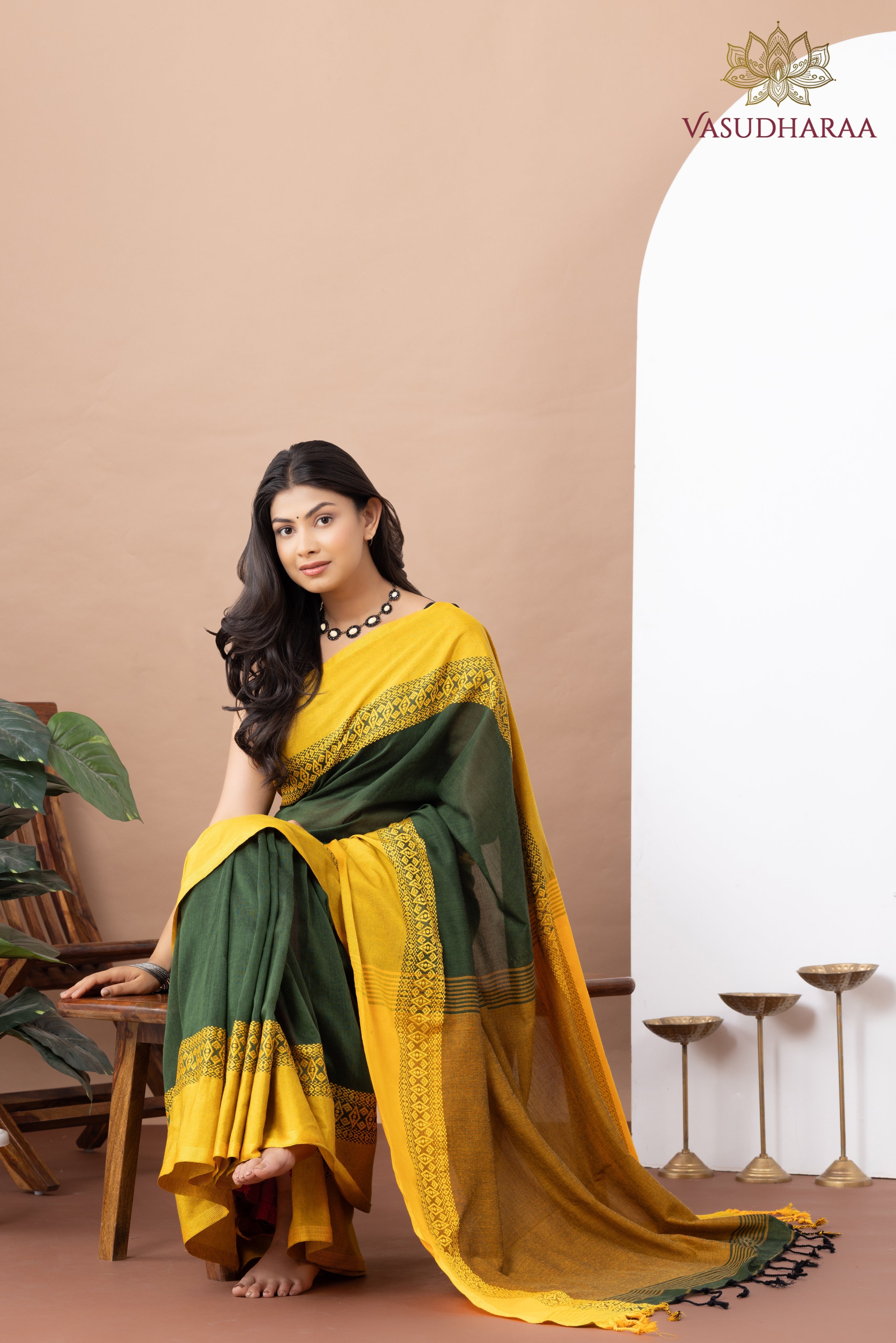 Handloom Pure Cotton Green