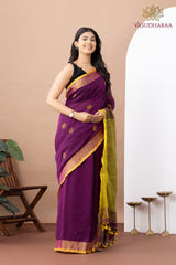 Handloom Pure Cotton Purple