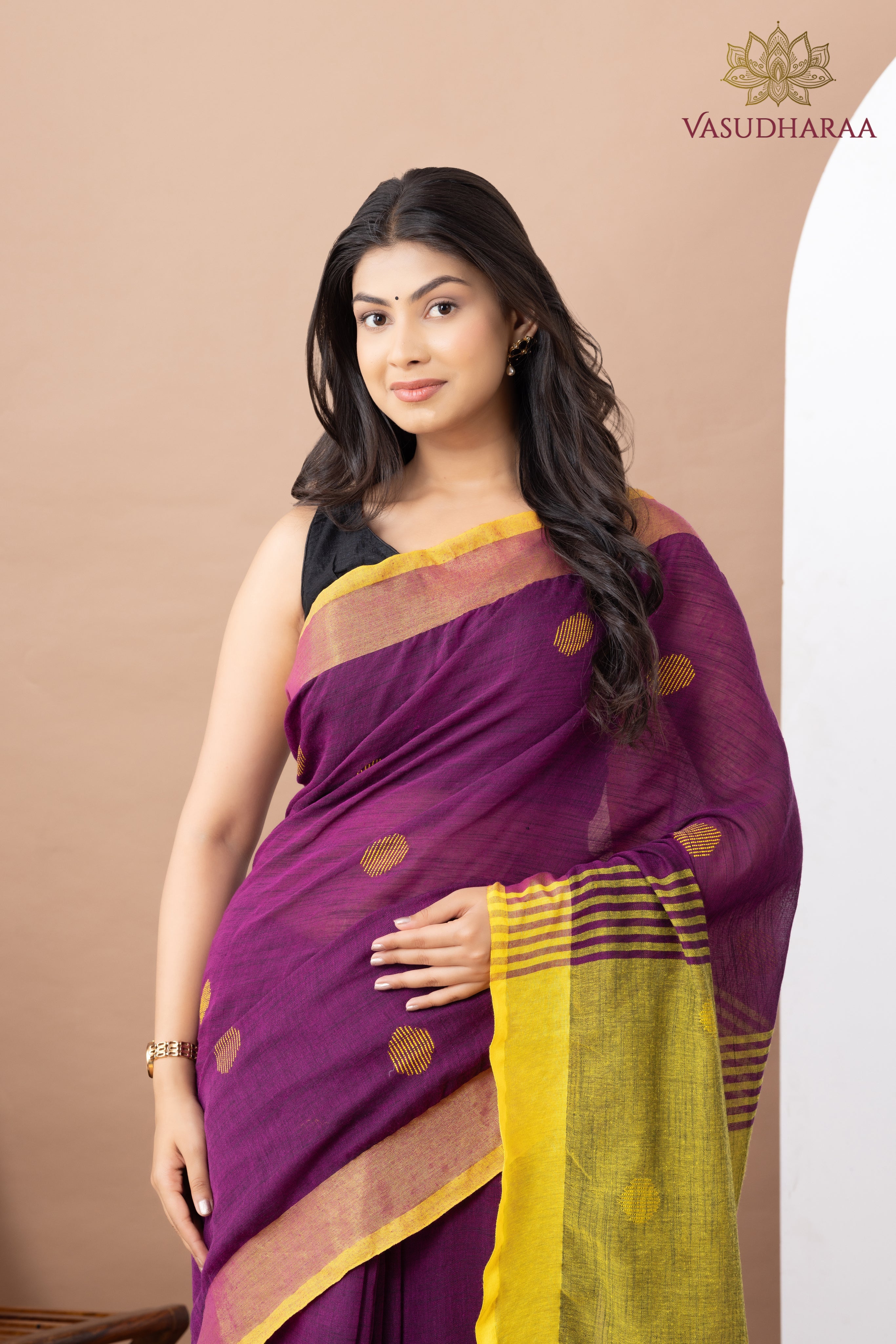 Handloom Pure Cotton Purple
