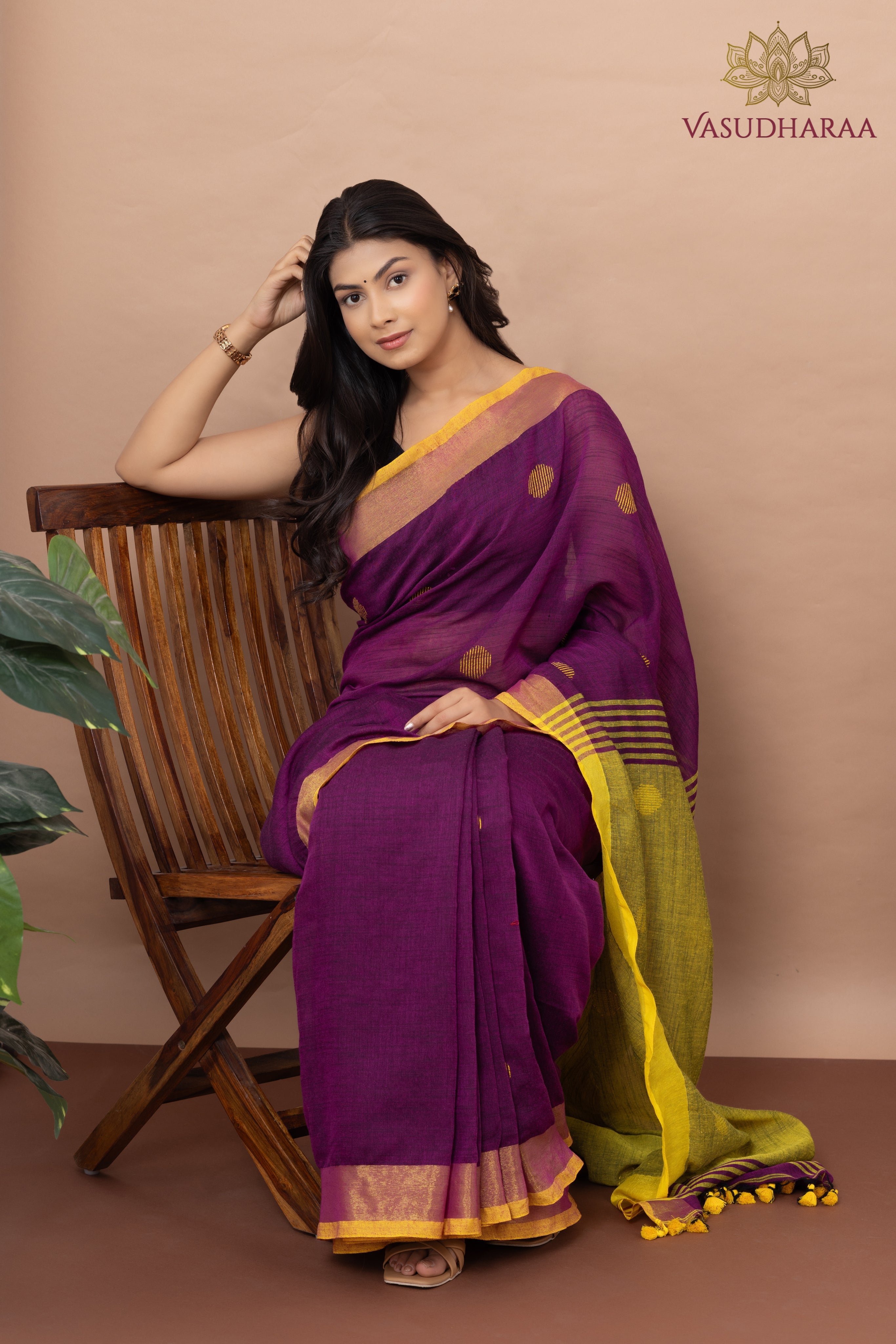 Handloom Pure Cotton Purple
