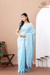 Handloom Pure Cotton Sky Blue