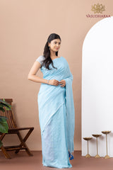 Handloom Pure Cotton Sky Blue