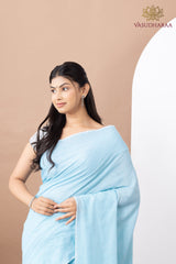 Handloom Pure Cotton Sky Blue