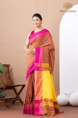 Handloom Pure Cotton Light Brown
