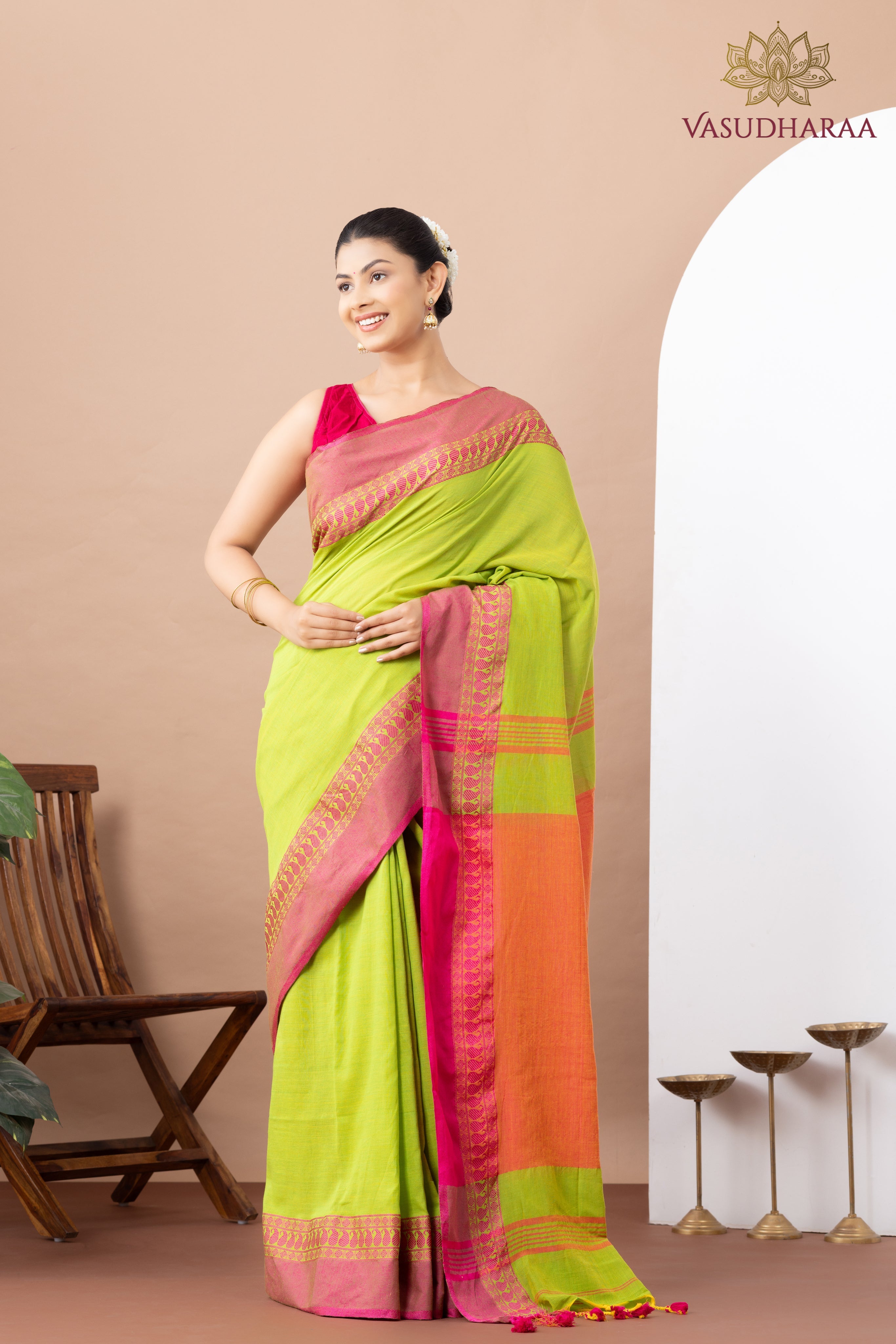Handloom Pure Cotton Green