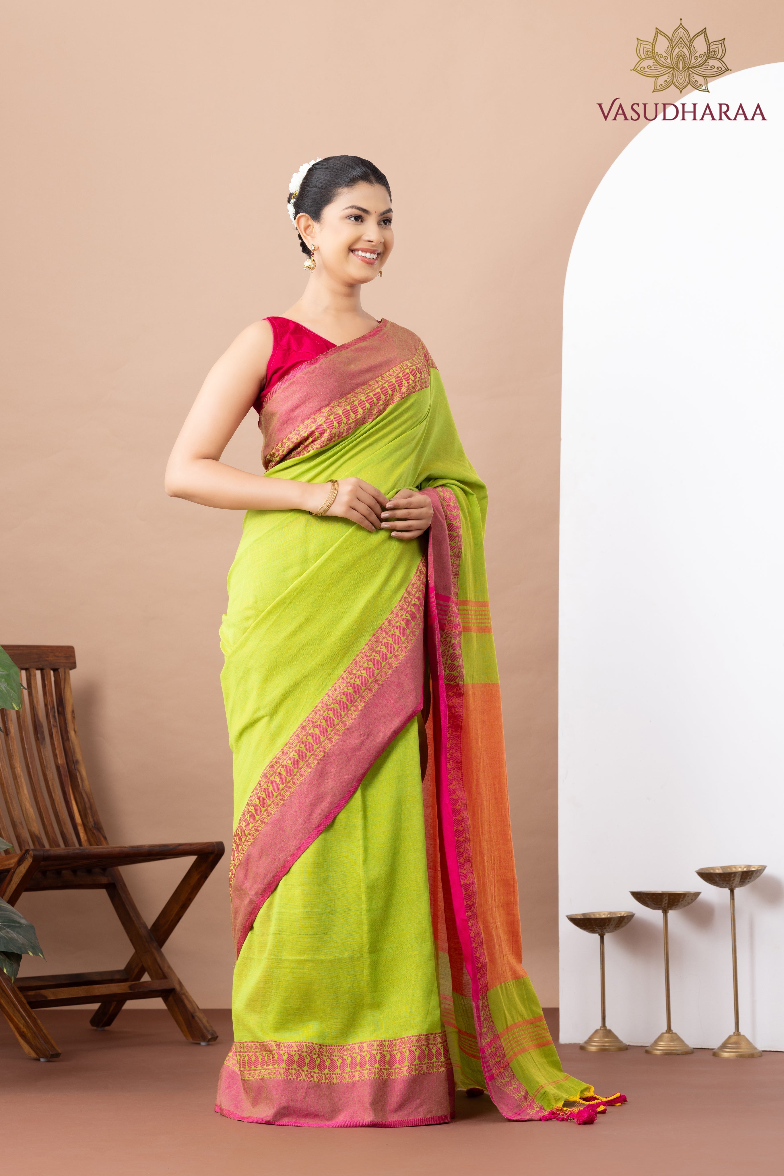 Handloom Pure Cotton Green