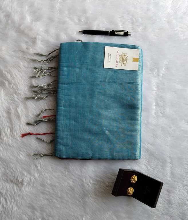 Tissue Cotton Saree Blue