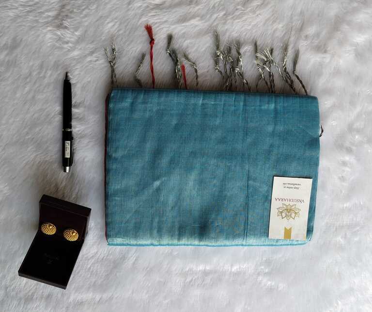 Tissue Cotton Saree Blue