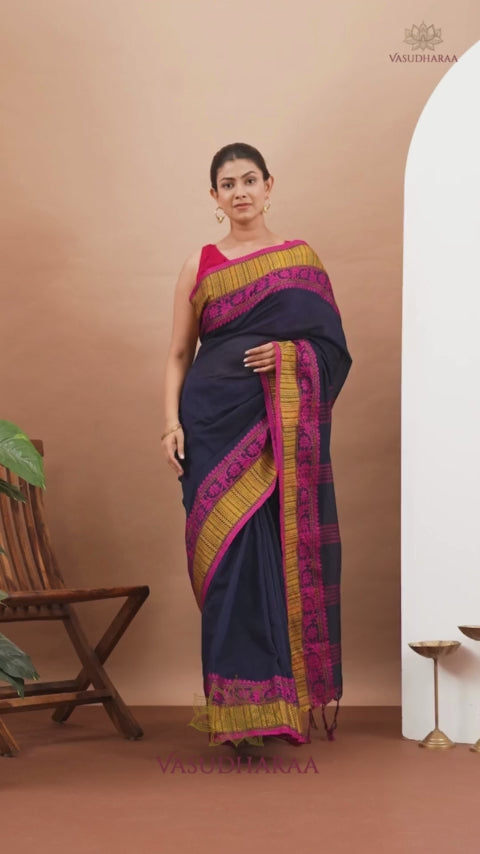 Handloom Pure Cotton Nevy Blue