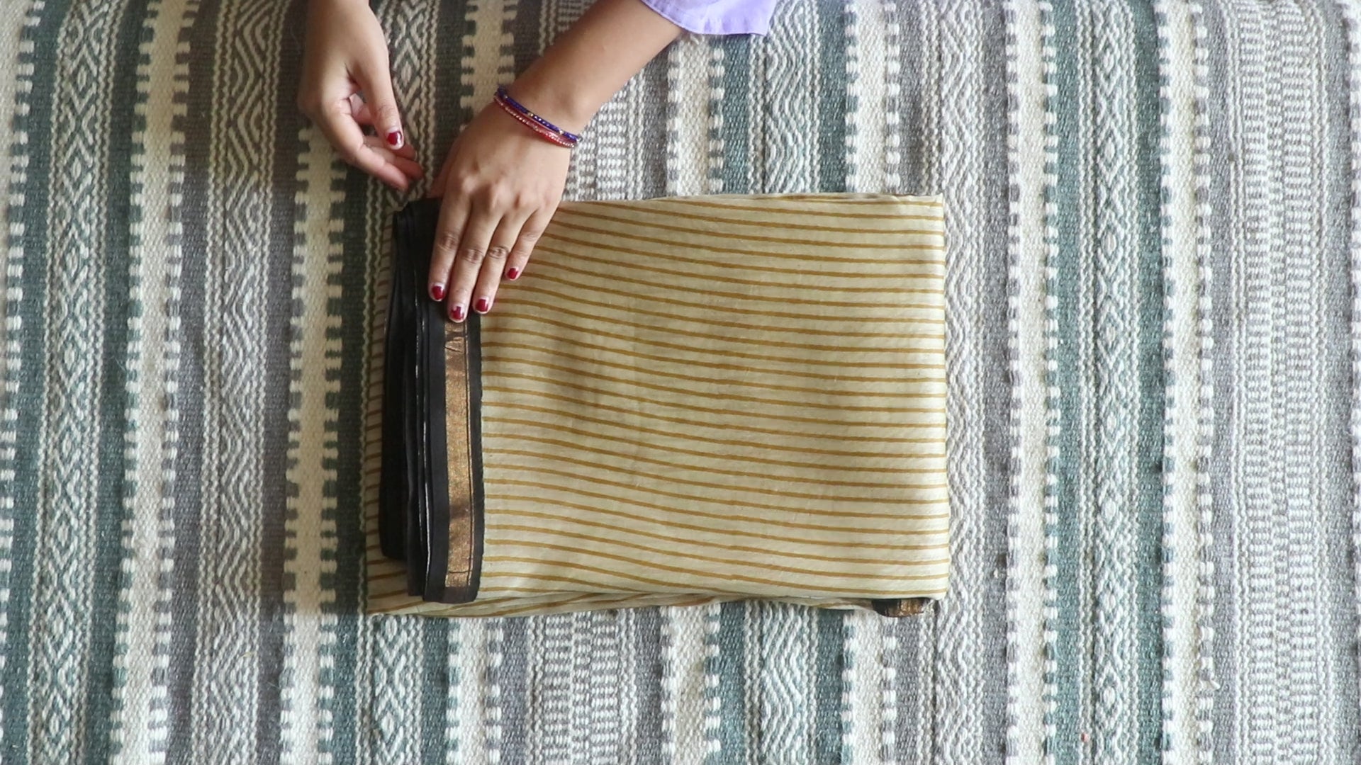 Hand block printed chanderi silk Babru print saree