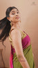 Handloom Pure Cotton Green Pink