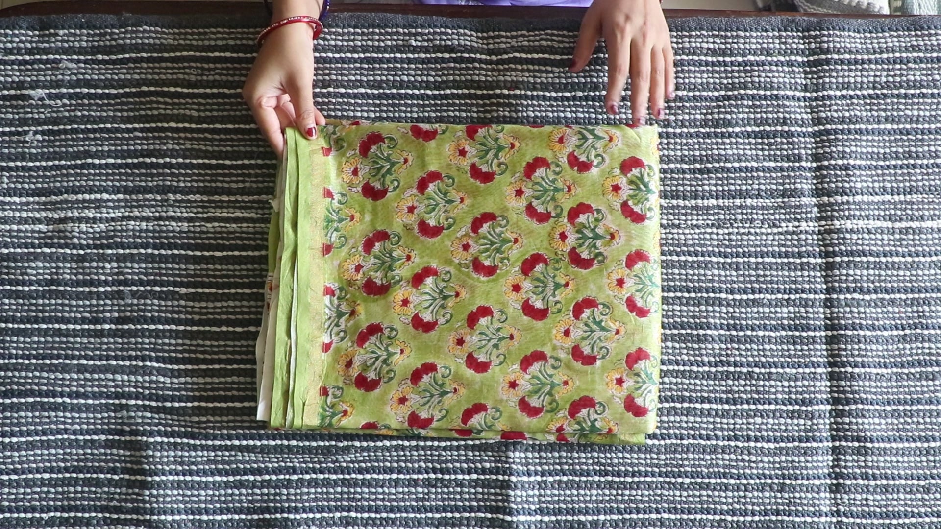 Hand block printed chanderi silk Rapid print saree