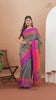 Handloom Pure Cotton Grey Pink