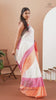 Handloom Pure Cotton White Grey Pink